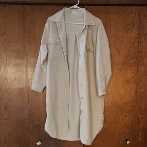 Carly Jean Los Angeles Beige Button-Down Dress